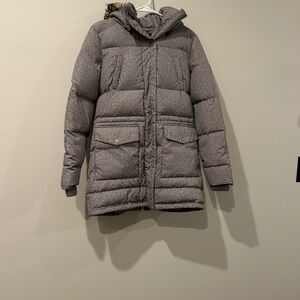 Lauren Ralph Lauren Down Puffer Coat Faux Fur Hood Gray XS Winter Jacket